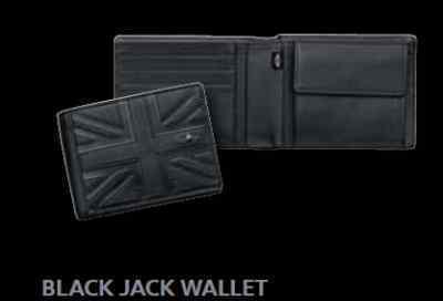 Mini cooper oem factory black jack men's wallet leather new 80212183868