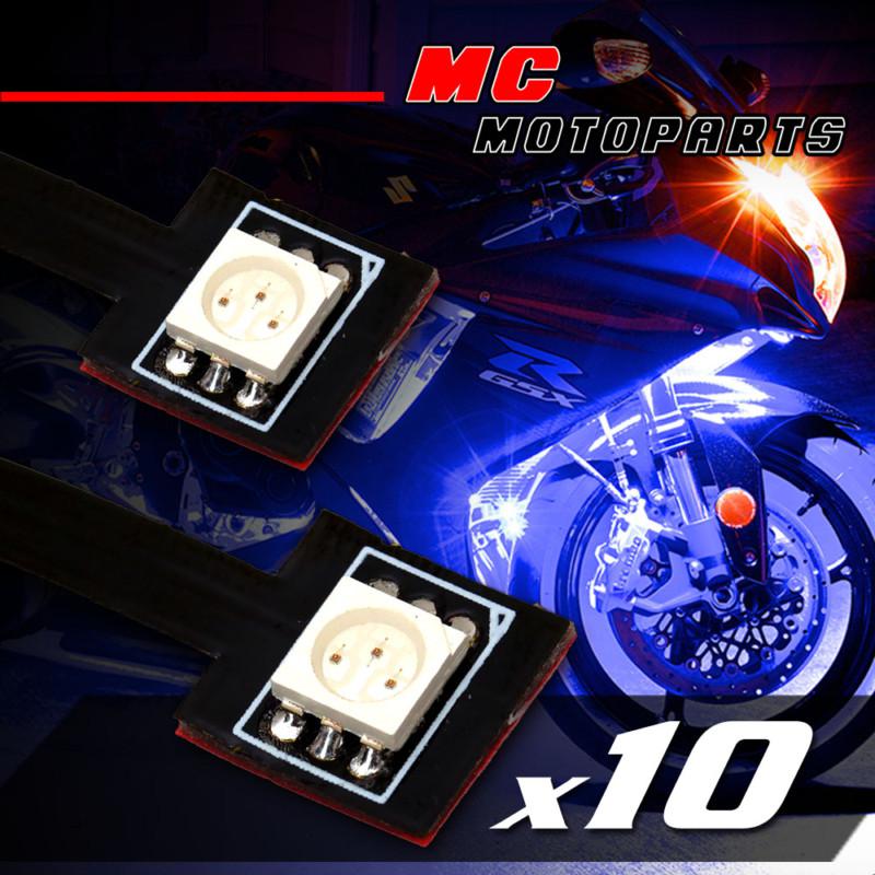 10 pcs blue tiny frame smd led 5050 12v accent lights for hyosung motorcycle