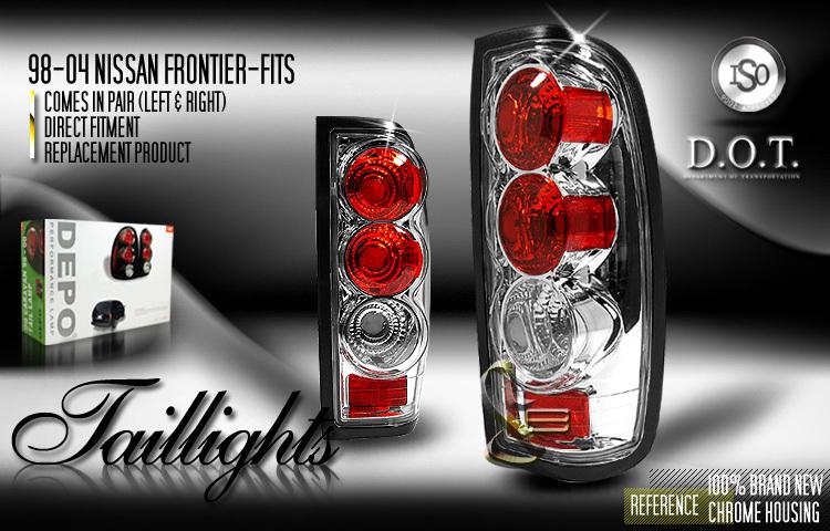 Depo pair euro chrome altezza tail lights 98-04 99 00 01 02 03 nissan frontier