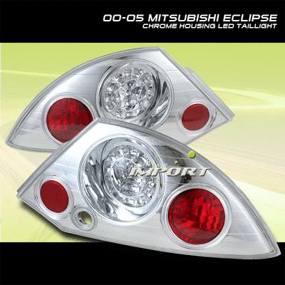 00 01 02 mitsubishi eclipse gt gs rs chrome led tail lights rear brake lamps kit