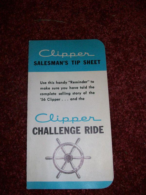 Clipper salesman's tip sheet,packard