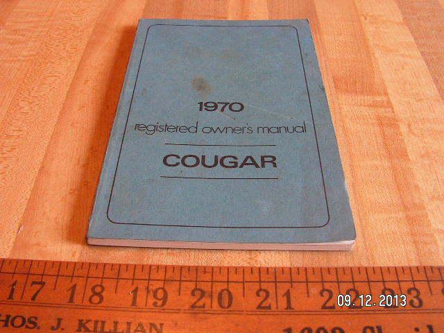 1970 mercury cougar original owner's / owners manual