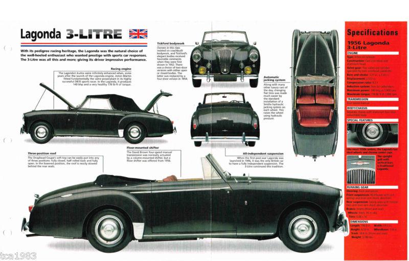 Lagonda 3 litre imp brochure: 1955,1956,1957,1958
