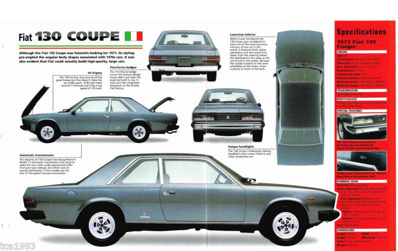 Fiat 130 coupe imp brochure: 1972,1973,1974,1975