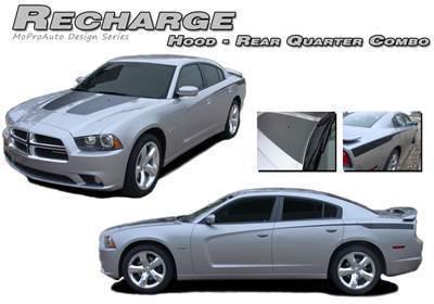 Dodge charger 2013 recharge combo hood rear side stripes decals - pro graphics