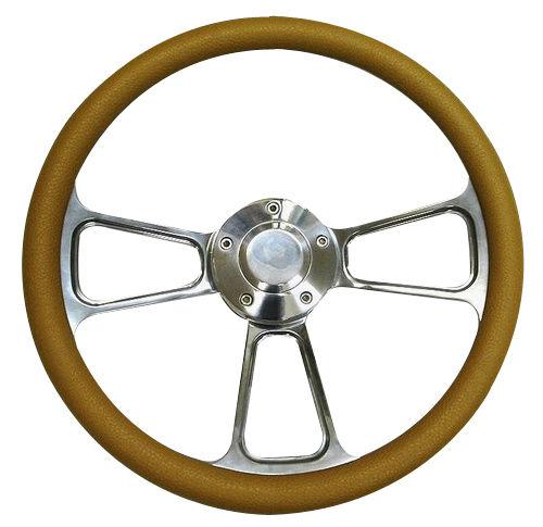 Polaris rzr / ranger steering wheel ~all models (muscle/half wrap) w/adpter ~tan