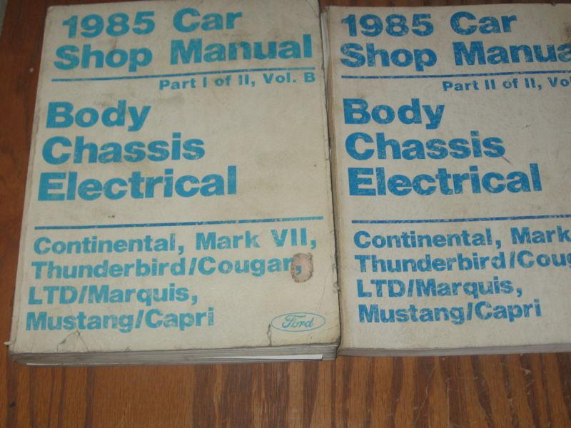 1985 ford mustang mark vii cougar continental shop service manual 2 volume