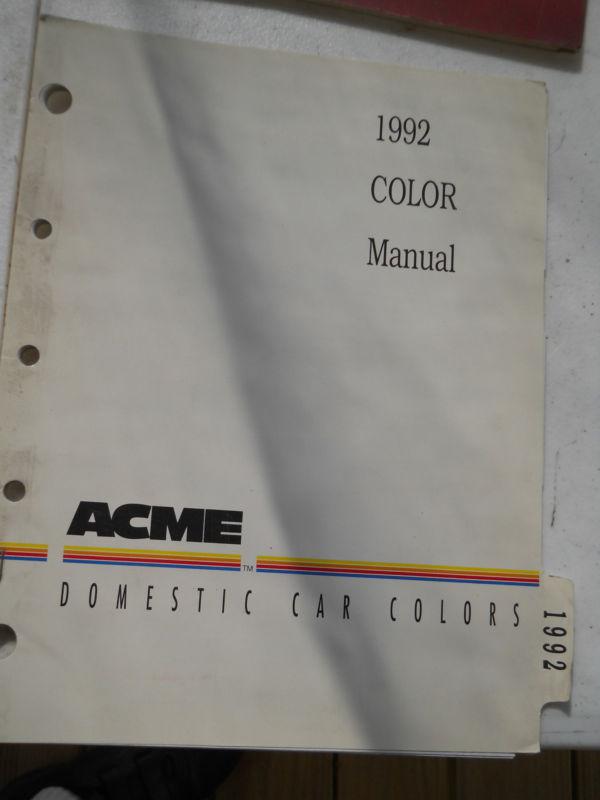 1992 acme domestic  paint chip color chart information catalog   lot