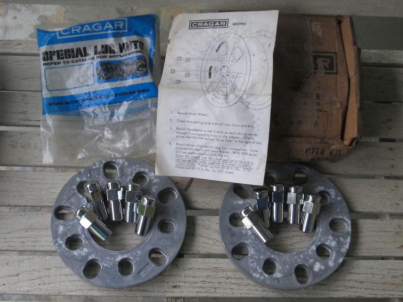 Nos 1971 cragar disc brake adapter kit 1/2" spacer 4.5-5.5 bolt pattern t2
