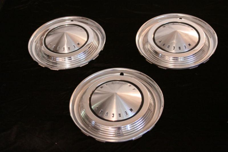 3 vintage 1962-1963 mercury wheel covers hubcaps chrome monterey comet