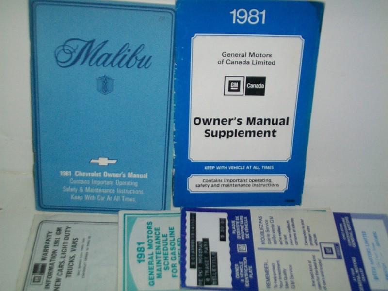 1981 chevrolet malibu owners manual