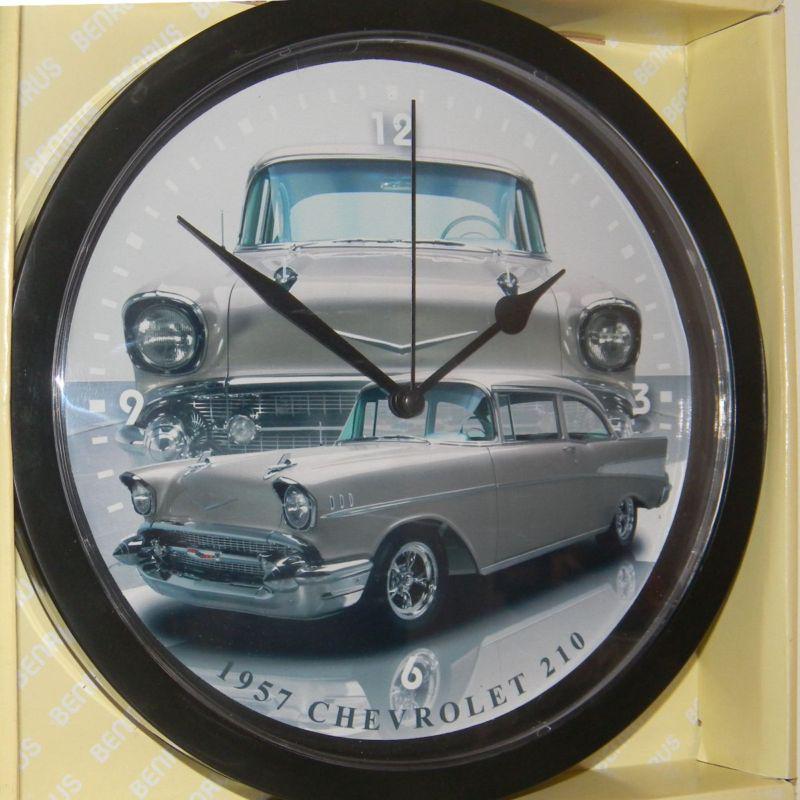 1957 chevrolet 210 decorative 10 inch wall clock - black frame #503sd