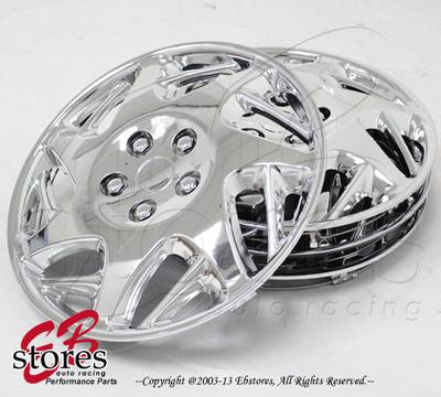 4pc set of 15 inch chrome wheel skin cover hubcap hub caps (15" inch style#007b)