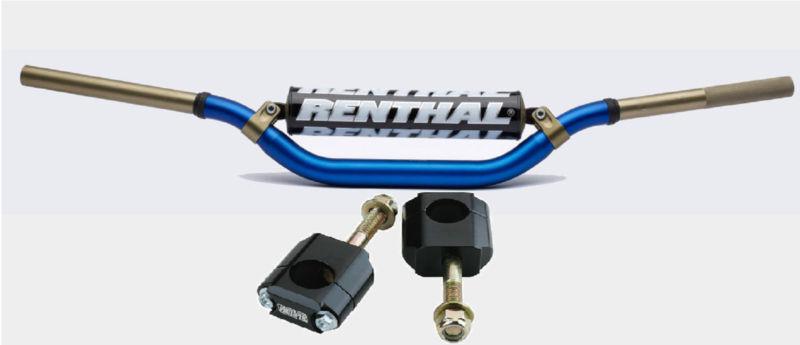 Renthal twinwall handlebars bars rubber mounts blue rc hi crf cr yz kx 250 450