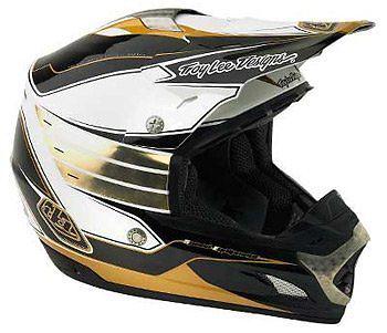 Troy lee designs se2 mach gold large helmet new with carrying bag & extra visor