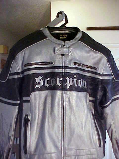 New scorpion silver/black leather exo skeletal protection motorycycle jacket
