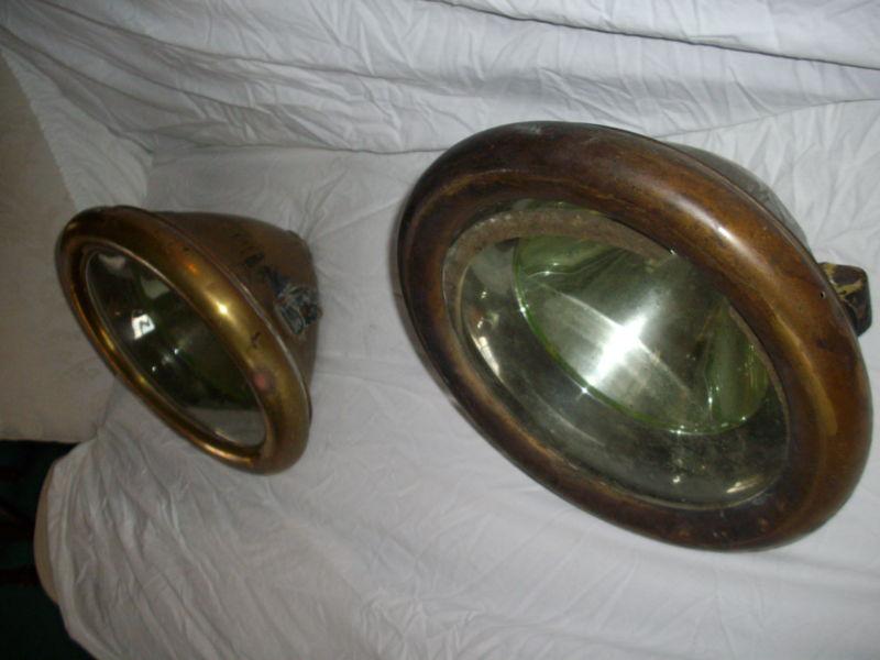 Early brass electric headlights