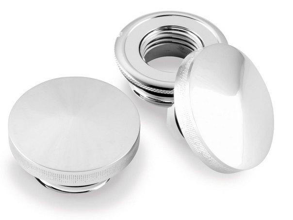 Bikers choice ratchet style gas cap set pointed for harley 84-09