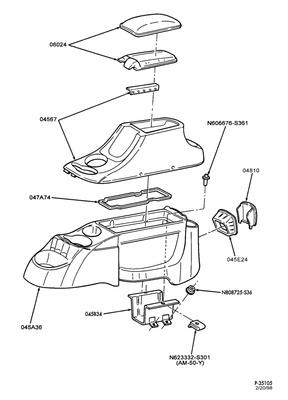 Xf1z5406024aab armrest assy console 99 taurus