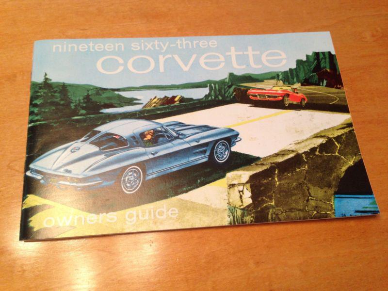 1963 corvette owners manual original