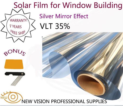 Vlt35% architectural window film silver mirror effect 50cmx6m for home boat