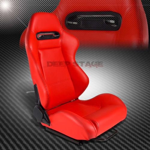 Type-r red pvc leather l&amp;r sports style racing seats+mounting sliders right side