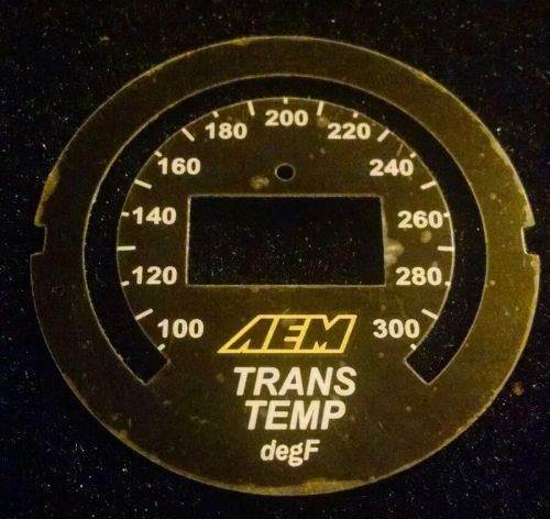 Aem transmission temperature gauge face plate, black, 300 degrees