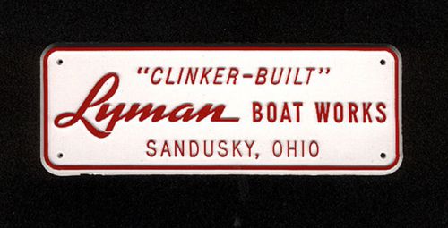 Lyman boat &#034;clinker-built&#034; builders plaque-brand new