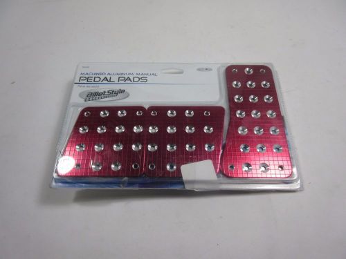 Manual red billet style pedal pads for cars and trucks