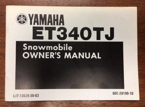Yamaha et340tj snowmobile owner&#039;s manual
