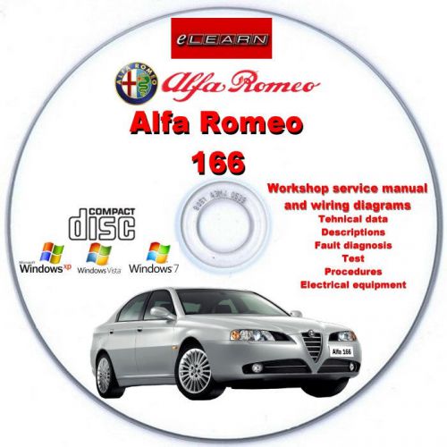 Alfa romeo 166 elearn – multilingual factory repair manual cd