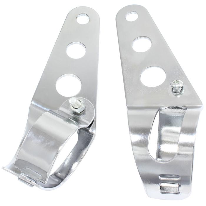 Chrome headlight mount brackets fork ear motorcycle chopper cafe racer 35mm-43mm