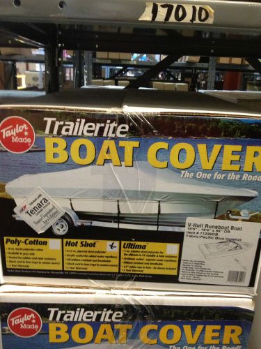 Taylormade v-hull runabout boat cover,o/b,17.5-18.4ft-96&#034;beam,hot shot polyester