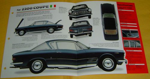 1964 fiat 2300 s coupe 2300 s 6 cylinder 2279cc imp info/specs/photo 15x9