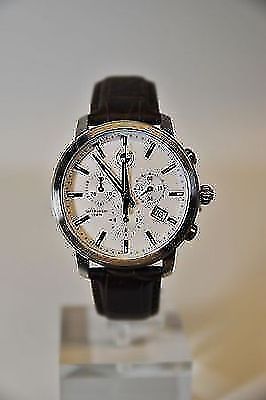 Genuine original bmw mens sport chronograph watch clock brown leather strap mode