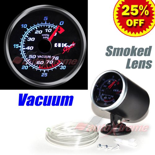 Drift auto gauge meter 60mm/2.4&#034; smoked lens white light red needle vacuum ratio