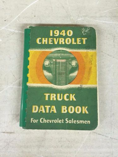 1940 original chevrolet truck data book for chevrolet salesmen