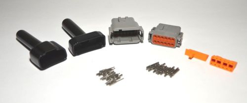Deutsch dtm 12-pin genuine connector kit 20 awg solid contacts with black boots