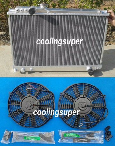 Aluminum radiator &amp; 2 fans for 86-92 toyota supra 3.0 turbo mk3 soarer 7mgte mt