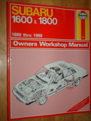 1980-1988 subaru 1600 / 1800 shop manual service book