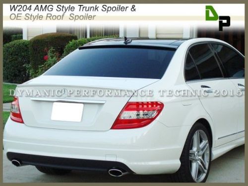 #650 amg trunk spoiler &amp; #040 oe roof wing for m-benz w204 c-class sedan 08-14