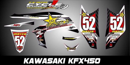 Kawasaki kfx 450r semi custom graphics kit white
