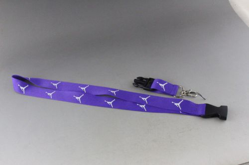 Purple/ white sport logo lanyard strap , badge id, detachable keychain t1