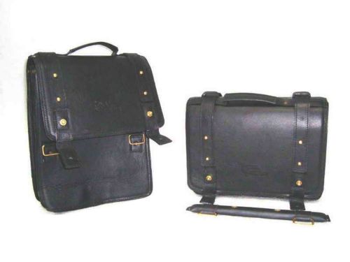 Best quality pair of brand new black leather saddle bag for royal enfield bullet