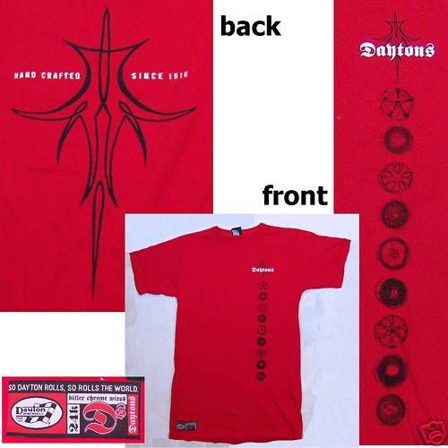 Dayton wire wheels! rims image red t-shirt 2xl extra tall new