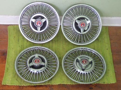 62 63 64 ford wire spoke spinner hubcaps 13&#034; set 4 wheel covers 1962 1963 1964