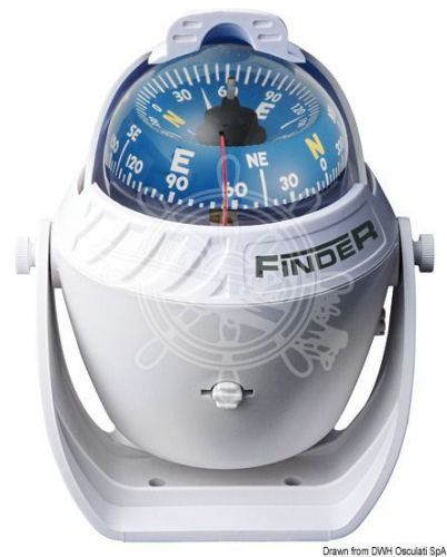 Finder boat marine compass 2&#034; 5/8 67mm white/blue bracket mount