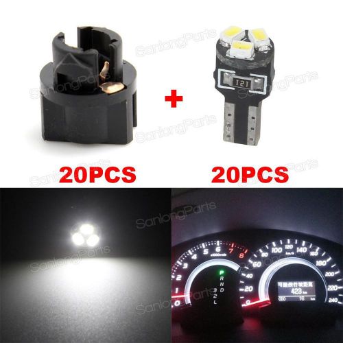 20x t5 smd 3020 car white led twist socket instrument panel dash light bulb