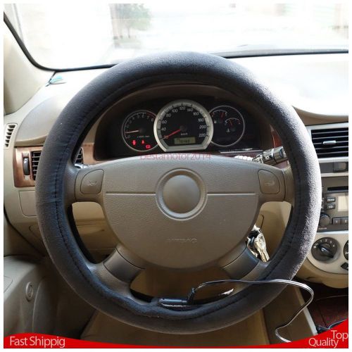New! plug heated heating steering wheel protection cover for winter 37cm-38cm