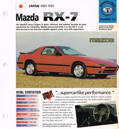 Mazda rx-7 rx7 imp brochure- 1988,1989,1990,1991,